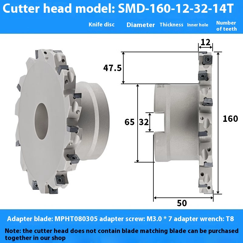 2082-CNC SMP 3 face and face milling cutter head saw blade sleeve indexable milling T-slot cutter head MPHT06 0812 Shandong Denso Pricision Tools Co.,Ltd.